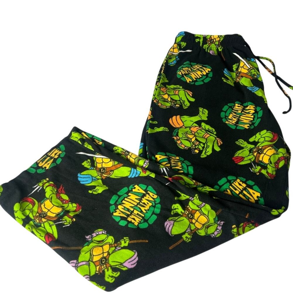 Teenage Mutant Ninja Turtles pajama pants Party Like a Ninja Logo men's large